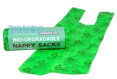 compostable Scented biodegradable nappy bag, fragrant bin bags, disposable nappy bags with different colors supplier