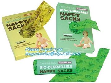 Bio-degradable nappy sacks,nappy changing bags, disposable scented baby diaper nappy bag with dispenser for baby supplier