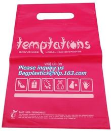 100% Compostable Carrier Plastic Biodegradable T-Shirt Bags With Logo, die cut handle cloth carrier shopping, shopper supplier