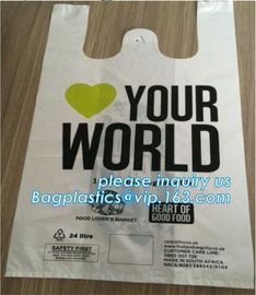 China manufacturer 100% biodegradable singlet bags with EN13432 BPI OK compost home ASTM D6400 certificates, BIO, ECO supplier