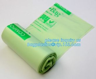 eco friendly wholesale cornstarch custom color printed 100% biodegradable compostable plastic garbage bags on roll supplier