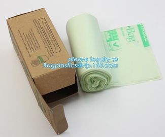 Eco friendly biodegradable plastic compostable garbage bags on roll, Compostable Disposable Colored Plastic Garbage Bag supplier