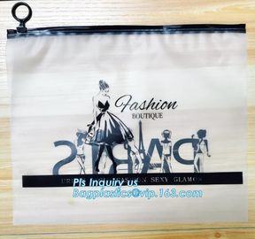 EVA clothing bags plastic slider zipper case, Custom printed side guesset foil slider zipper, resealable packaging slide supplier