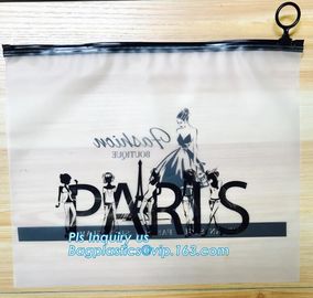 EVA clothing bags plastic slider zipper case, Custom printed side guesset foil slider zipper, resealable packaging slide supplier