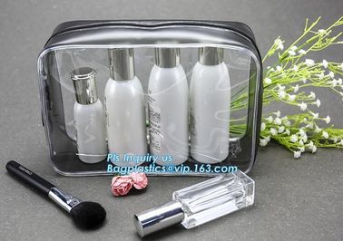 Travel Kit Organizer Bathroom Storage Cosmetic Bag Hanging Toiletry Bag, OEM promotional transparent plastic Heat Seal s supplier