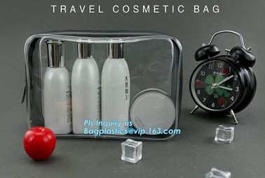 Travel Kit Organizer Bathroom Storage Cosmetic Bag Hanging Toiletry Bag, OEM promotional transparent plastic Heat Seal s supplier