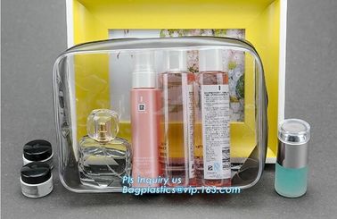 Promotion 25s heat seal clear transparent pvc cosmetic bag plastic bag, lady custom cosmetic bag travel makeup beauty ba supplier