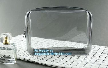 clear hanging toiletry bag pvc cosmetic bag, promotional plastic pvc clear transparent cosmetic bag, top zipper soft tra supplier