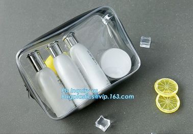 clear hanging toiletry bag pvc cosmetic bag, promotional plastic pvc clear transparent cosmetic bag, top zipper soft tra supplier