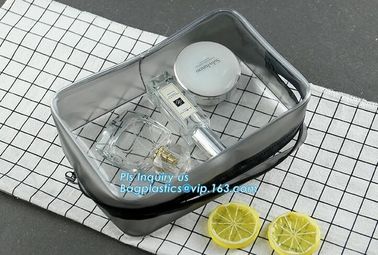 Transparent EVA plastic beach cosmetic bag, vinyl transparent clear PVC zipper cosmetic bag, waterproof clear zipper pla supplier