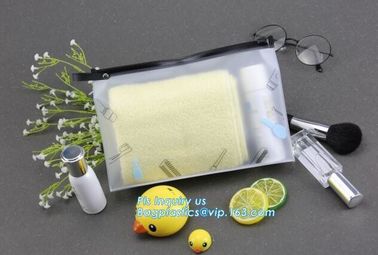 Eva Clear Vinyl Cosmetic Bag Slider Zipper Pencil Bag, Promotional Transparent Cosmetic PVC Bag Slider Zip Bags Clear Tr supplier