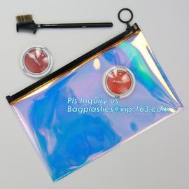 Eva Clear Vinyl Cosmetic Bag Slider Zipper Pencil Bag, Promotional Transparent Cosmetic PVC Bag Slider Zip Bags Clear Tr supplier