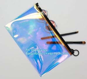 Eva Clear Vinyl Cosmetic Bag Slider Zipper Pencil Bag, Promotional Transparent Cosmetic PVC Bag Slider Zip Bags Clear Tr supplier