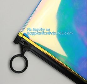 Eva Clear Vinyl Cosmetic Bag Slider Zipper Pencil Bag, Promotional Transparent Cosmetic PVC Bag Slider Zip Bags Clear Tr supplier