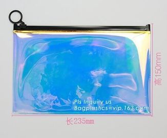 Eva Clear Vinyl Cosmetic Bag Slider Zipper Pencil Bag, Promotional Transparent Cosmetic PVC Bag Slider Zip Bags Clear Tr supplier