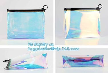 Transparent PVC zipper slider travel cosmetic bag, commodity package bag, Cosmetic Packing Soft Customized PVC Slider Ba supplier