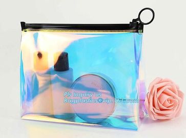 pencil case zipper slider travel cosmet bag, slider zipper clear transparent pvc packaging cosmetic bag, slider lock zip supplier
