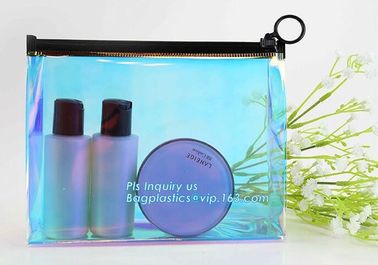 pencil case zipper slider travel cosmet bag, slider zipper clear transparent pvc packaging cosmetic bag, slider lock zip supplier