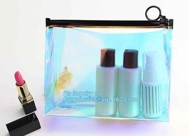 pencil case zipper slider travel cosmet bag, slider zipper clear transparent pvc packaging cosmetic bag, slider lock zip supplier