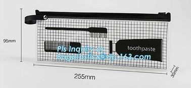 Standup cosmetics packaging PVC Slider bag, cosmetic slider eva zipper bag, Seal Heated PVC slider Cosmetic Bag supplier