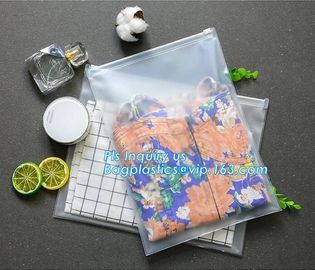 Flat Pouch Bag Type Clear PVC Plastic Slider k bag, swimwear packaging eva bags,slider zipper bags for towel, slid supplier