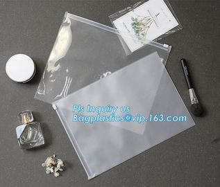 k bags for cosmetic puff automatic slider zipper bag, OEM clear PVC bag/ PVC slider bag/PVC zipper bag, Make Up Or supplier