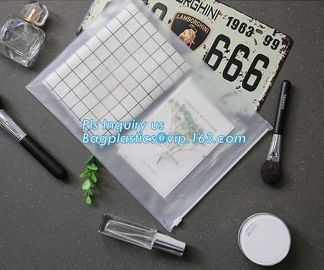 k bags for cosmetic puff automatic slider zipper bag, OEM clear PVC bag/ PVC slider bag/PVC zipper bag, Make Up Or supplier