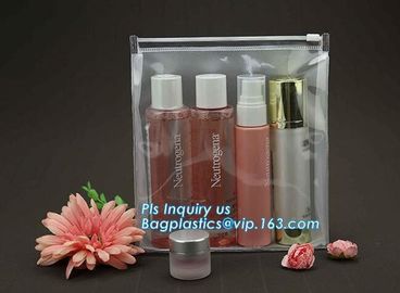 k bags for cosmetic puff automatic slider zipper bag, OEM clear PVC bag/ PVC slider bag/PVC zipper bag, Make Up Or supplier