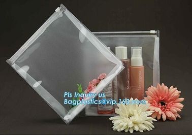 k bags for cosmetic puff automatic slider zipper bag, OEM clear PVC bag/ PVC slider bag/PVC zipper bag, Make Up Or supplier