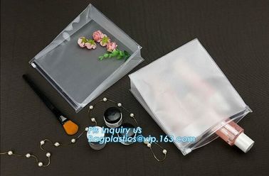 k bags for cosmetic puff automatic slider zipper bag, OEM clear PVC bag/ PVC slider bag/PVC zipper bag, Make Up Or supplier