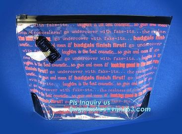 Slider zipper Clear pvc bag for package Vinyl transparent pvc bag cosmetic packing, PVC Bag with Plastic Zipper and Slid supplier