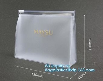 Stand up clear/transparent cosmetic PVC zipper bag/pouch, Eva Clothing Packaging Plastic Clear Zipper Bag With Slider supplier