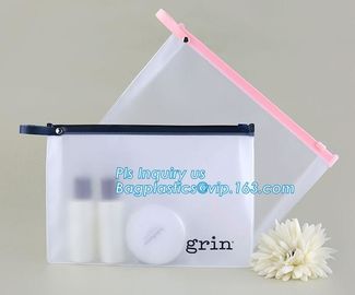 cosmetic bag promotional slider zipper bag, Slider zipper PVC transparent cosmetic clear messenger bag bikini bag supplier