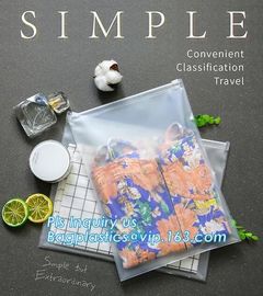 plastic bag with zip lock for cosmetic, slide lock poly bag, standing up zip customized color pvc bag for cosmetics supplier