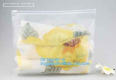 plastic bag with zip lock for cosmetic, slide lock poly bag, standing up zip customized color pvc bag for cosmetics supplier