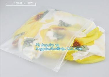 plastic bag with zip lock for cosmetic, slide lock poly bag, standing up zip customized color pvc bag for cosmetics supplier