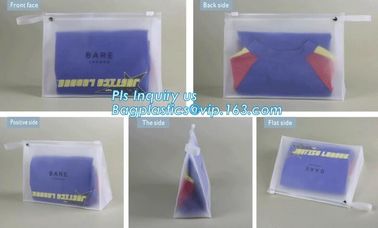 frosted zipper lock slider packing bag, cosmetic tool packaging sliding zipper bags, waterproof pe k slider bags supplier