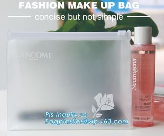 slider bag /clear waterproof cosmetic packaging bag, slider bag plastic zipper bag vinyl cosmetic bag, cosmetic clear me supplier