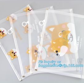 Pouch Bags With Zip,Plastic Zip Resealable Pouch, side gusset bag with top handle and slider zipper, EVA Cosmetic Bag wi supplier