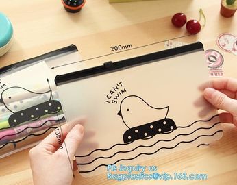 Pouch Bags With Zip,Plastic Zip Resealable Pouch, side gusset bag with top handle and slider zipper, EVA Cosmetic Bag wi supplier