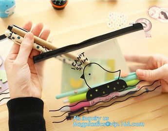 Pouch Bags With Zip,Plastic Zip Resealable Pouch, side gusset bag with top handle and slider zipper, EVA Cosmetic Bag wi supplier