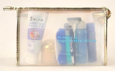 makeup cosmetic bag beauty flat pouch, bag clear vinyl pvc packaging bag with slider zipper, vinyl slider zipper bag,zip supplier