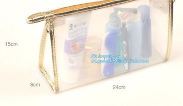 makeup cosmetic bag beauty flat pouch, bag clear vinyl pvc packaging bag with slider zipper, vinyl slider zipper bag,zip supplier