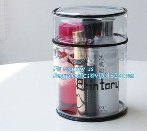 ZIPPERED BAGS, makeup cosmetic bag, travel BAG, Cosmetic Swimwear Sand beach Clear Cylinder PVC Bag For Women Makeup Tr supplier