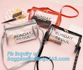 Stationery School PVC Pencil Bag, Barrel shaped travel cosmetic bag clear toiletry bag transparent pvc cosmetic bag for supplier