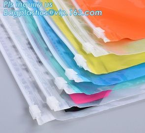 slider bag for underwear packaging slider zipper vinyl bag for clothing, zipper closure pvc slider bag clear size A4 off supplier