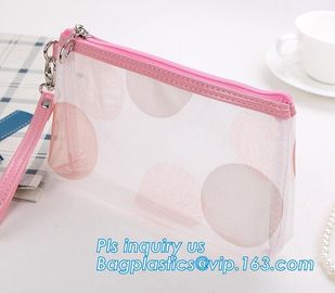 PVC Mesh Cosmetic Bag Coin Purse for Mom Holiday Gift Pink Bag, Portable Travel Cosmetic Bag Makeup Case Pouch Mesh Cosm supplier