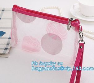 PVC Mesh Cosmetic Bag Coin Purse for Mom Holiday Gift Pink Bag, Portable Travel Cosmetic Bag Makeup Case Pouch Mesh Cosm supplier