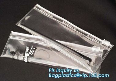 Printed slider k plastic resealable clothes zipper bag, Eva Plastic Slider Zipper Clothes Packing Bag With Custom supplier
