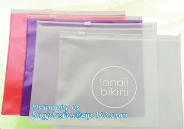 Printed slider k plastic resealable clothes zipper bag, Eva Plastic Slider Zipper Clothes Packing Bag With Custom supplier